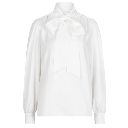 Red Button Blouse Bow Offwhite - Peet kleding