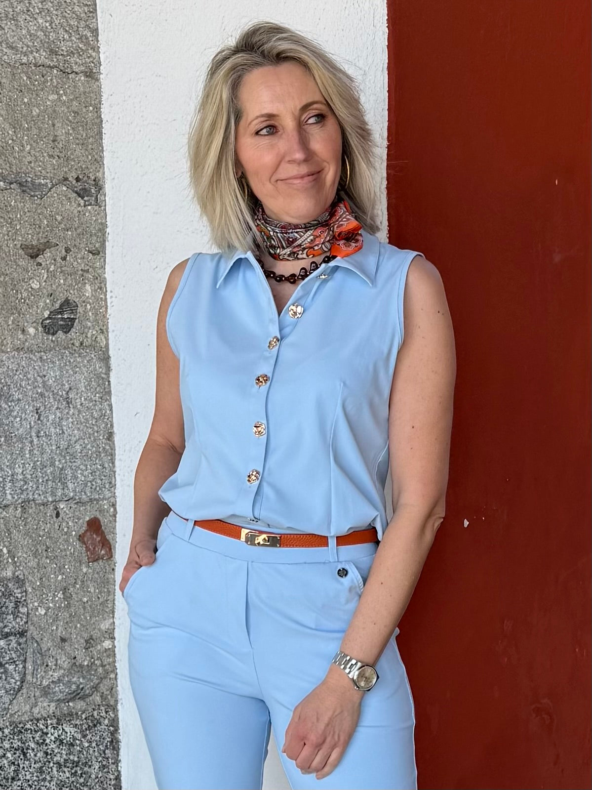 Triple Nine - Travel Blouse Marien Lichtblauw - 5932 - Peet kleding