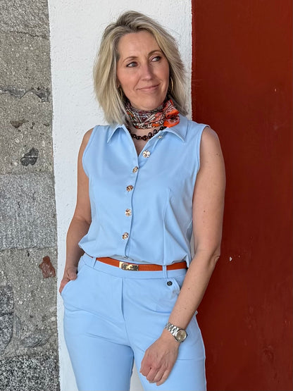 Triple Nine - Travel Blouse Marien Lichtblauw - 5932 - Peet kleding
