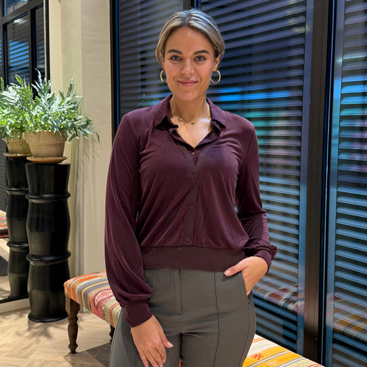 Yaya Blouse Dubbellaags Aubergine - Peet kleding