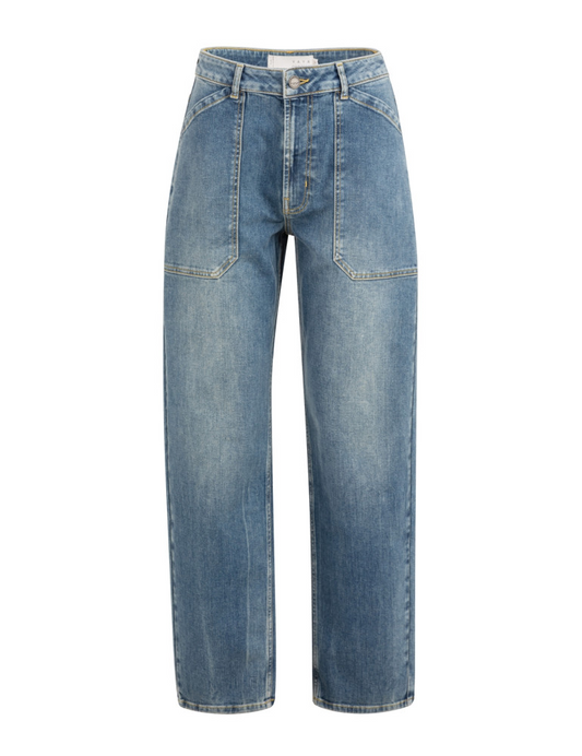Yaya Cargo Broek Denim - Peet kleding