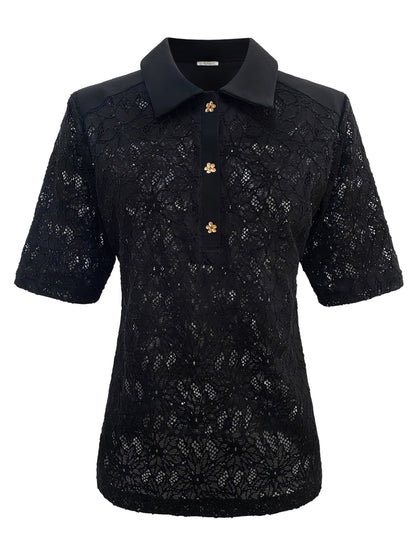 Triple Nine - Travel Top Merle Zwart - 6948 - Peet kleding