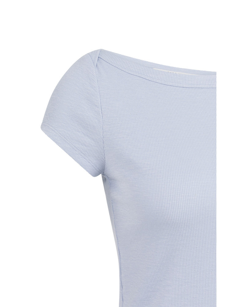 Yaya T-Shirt Rib Lichtblauw - Peet kleding