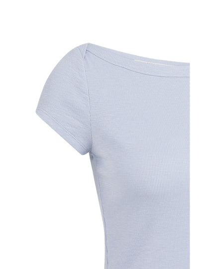 Yaya T-Shirt Rib Lichtblauw - Peet kleding