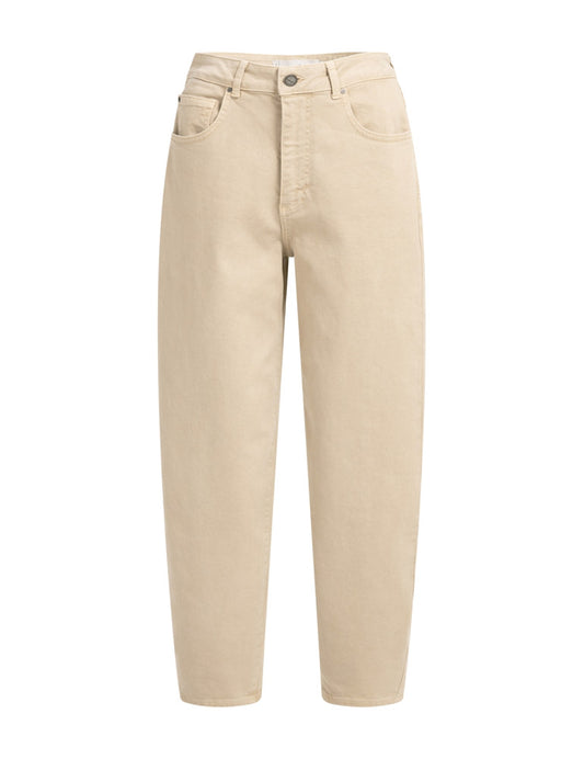 Yaya Barrel Jeans Naad Beige - Peet kleding