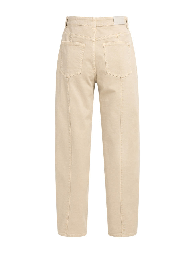 Yaya Barrel Jeans Naad Beige - Peet kleding