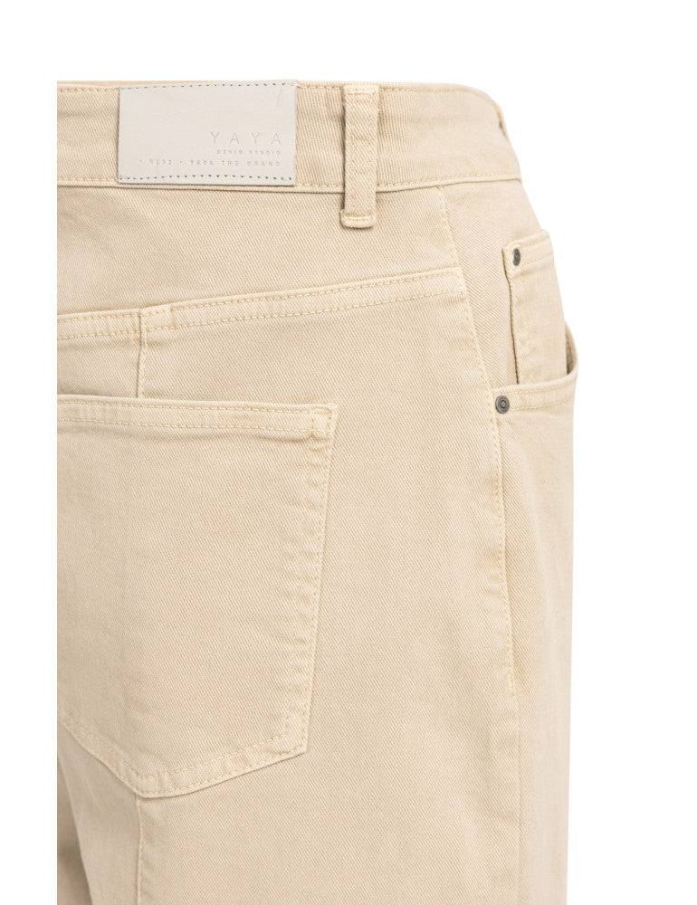 Yaya Barrel Jeans Naad Beige - Peet kleding