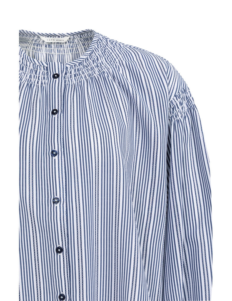 Yaya Blouse Streep Navy - Peet kleding