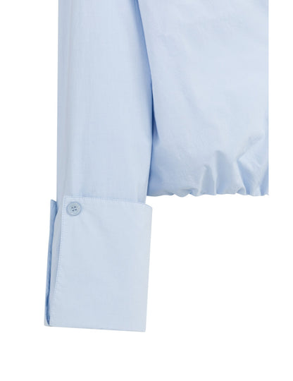 Yaya V-hals Blouse Balon Lichtblauw - Peet kleding