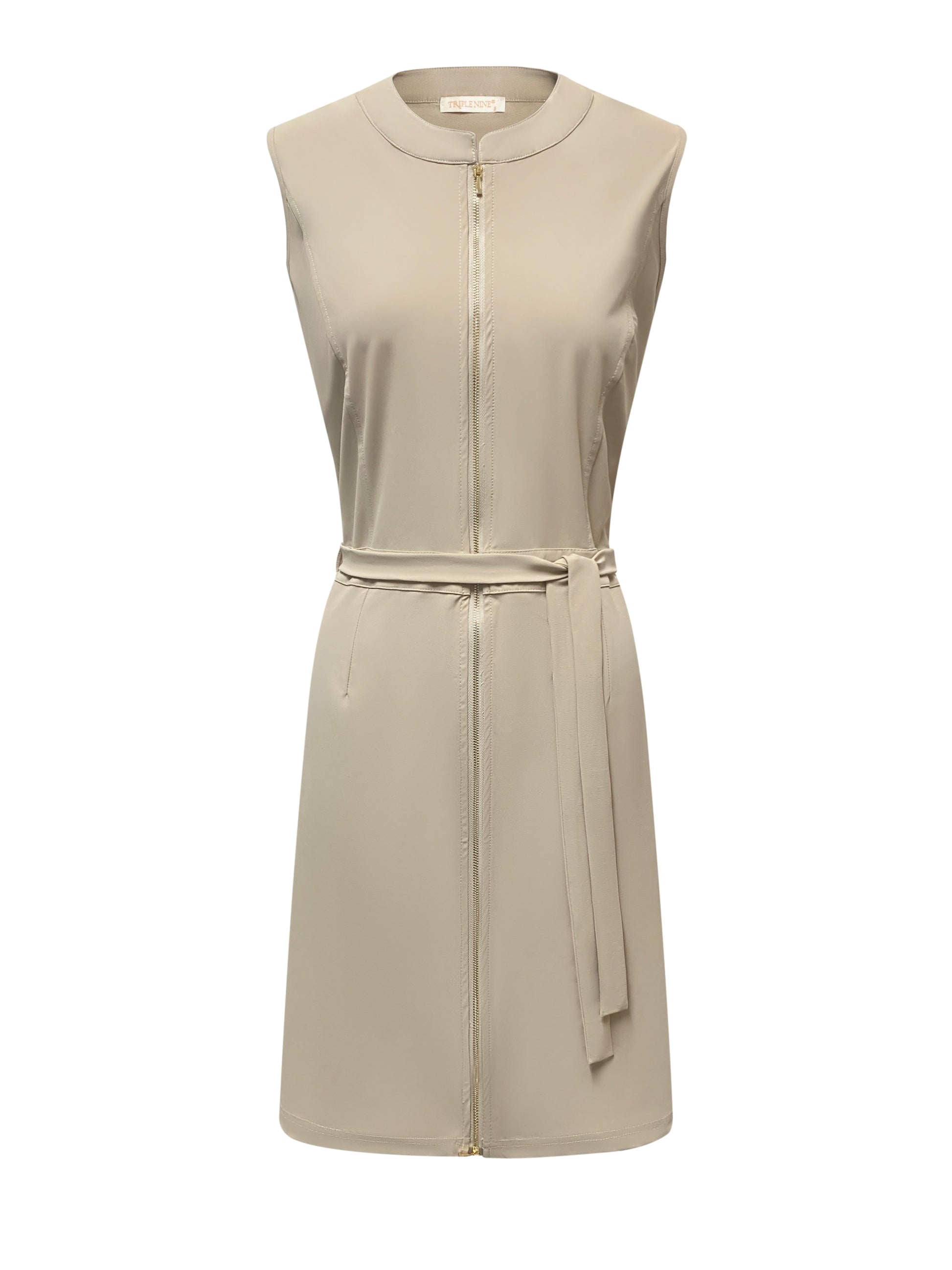 Triple Nine Travel Jurk Florence Beige - 51819 - Peet kleding