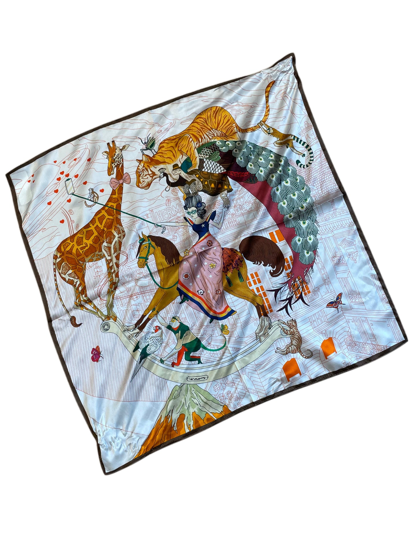 Sjaal Horse Bruin Oranje