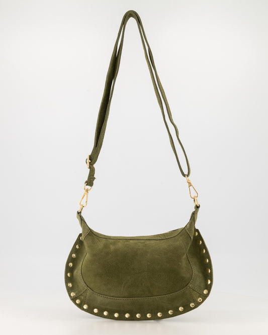 Tas Monica Suede Army - Peet kleding