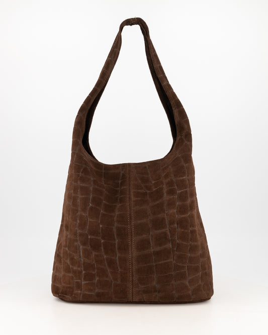 Tas Loreen Croco Bruin - Peet kleding