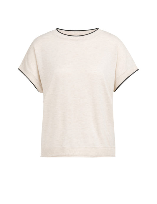 Yaya Trui Korte Mouw Offwhite - Peet kleding