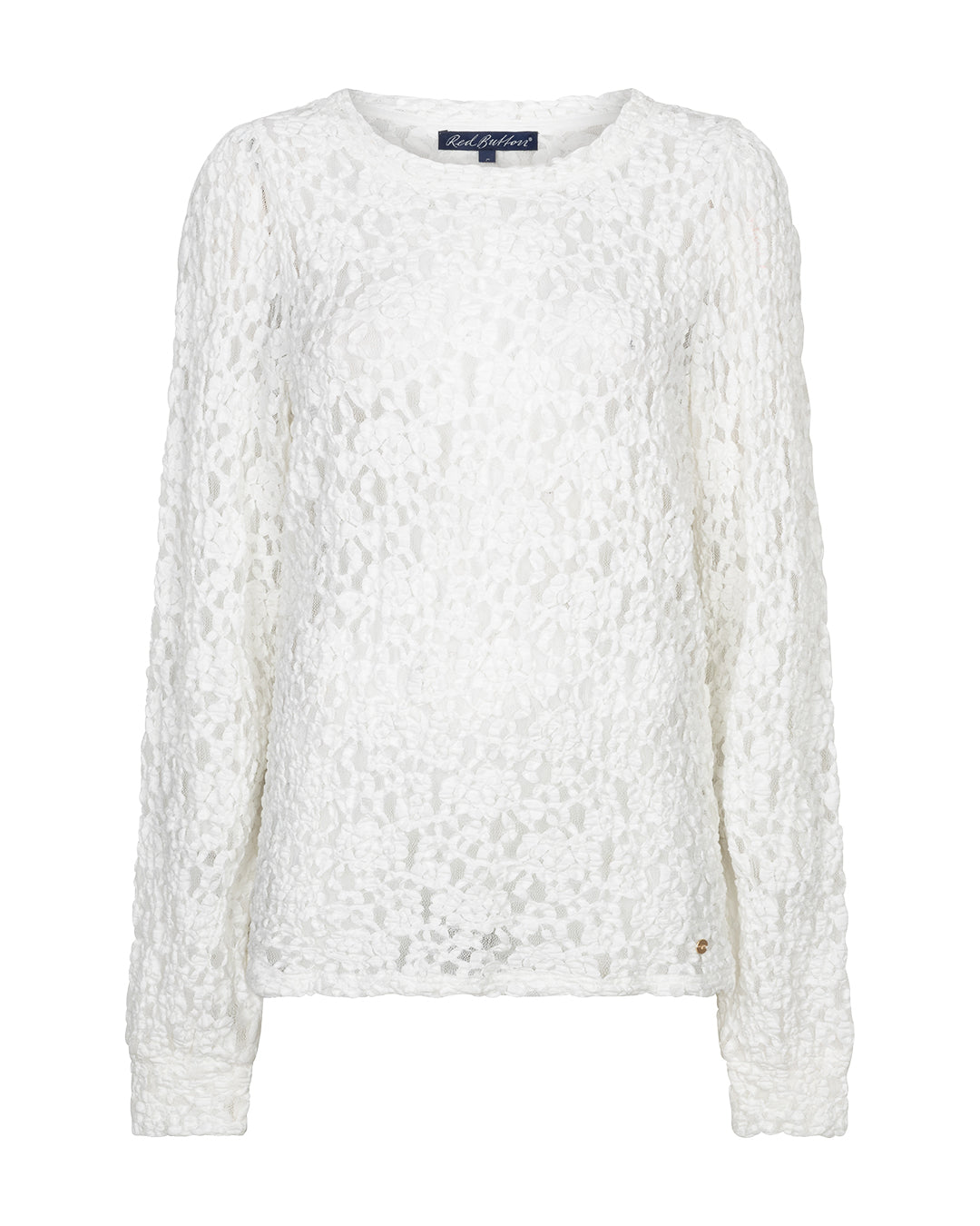 Red Button Top Lace Offwhite