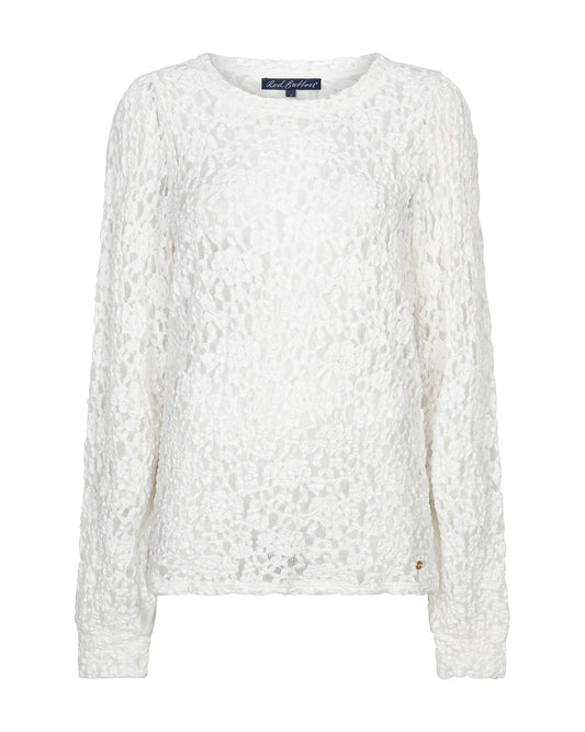 Red Button Top Lace Offwhite - Peet kleding