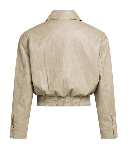 Yaya Faux Leather Jack Cornstalk Brown