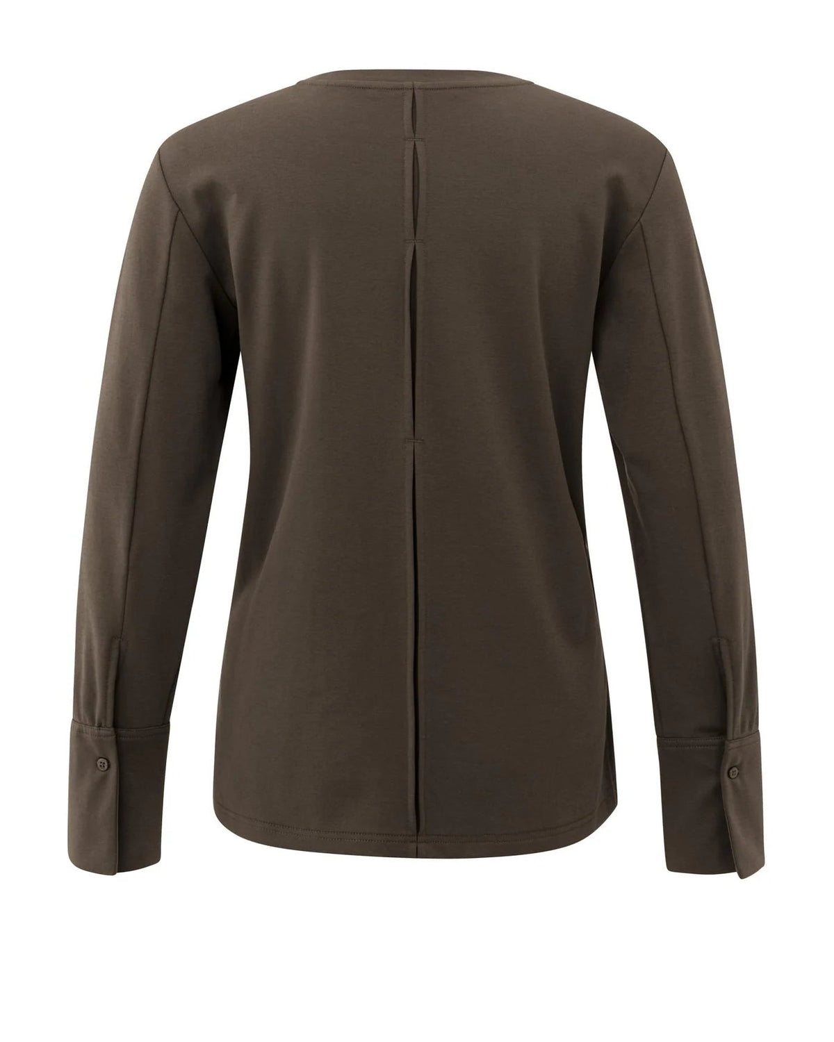 Yaya Top Jersey Manchet Slate Black Brown - Peet kleding