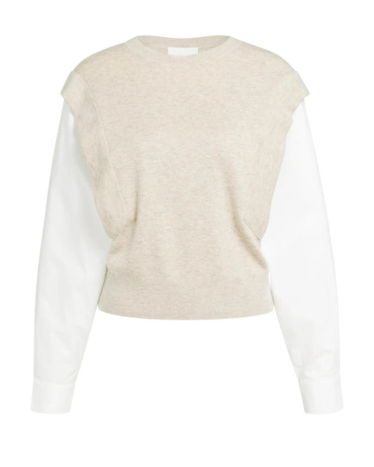 Yaya Trui Manchetten Light Beige - Peet kleding