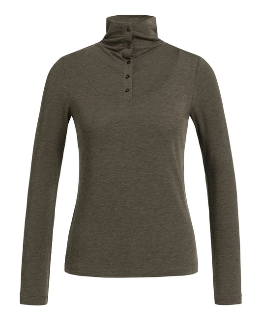 Yaya Top Turtle Neck Slate Black Brown - Peet kleding