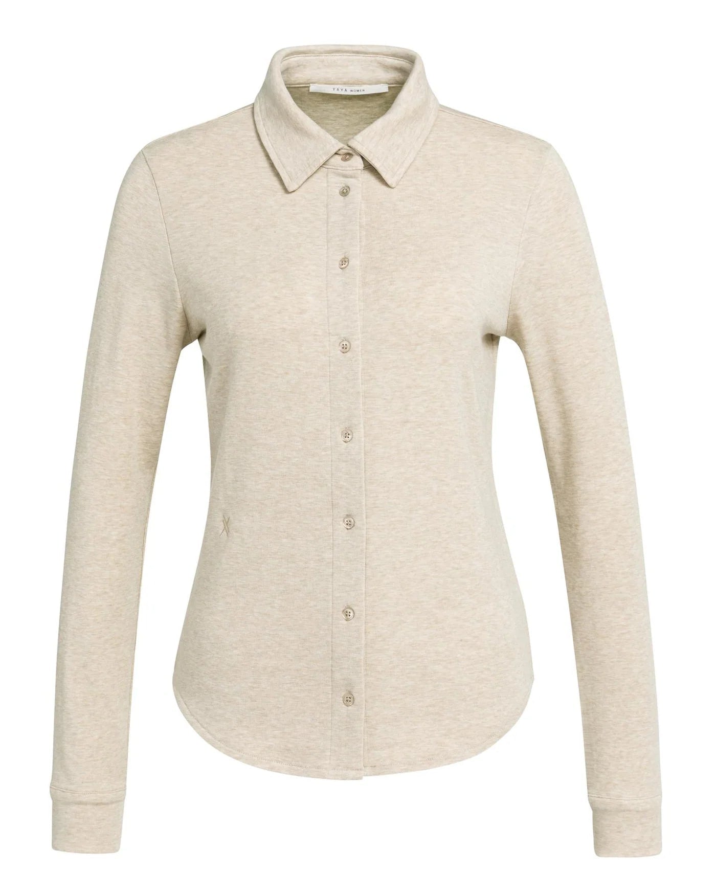 Yaya Jersey Blouse Cashmere Grey Melange - Peet kleding