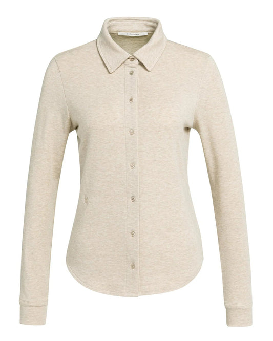 Yaya Jersey Blouse Cashmere Grey Melange - Peet kleding