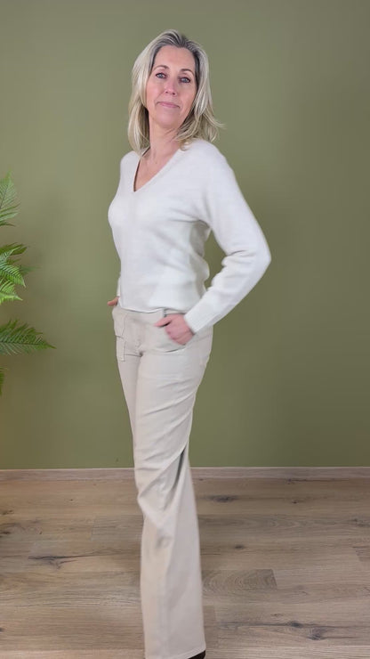 Yaya Trui V-Hals Beige