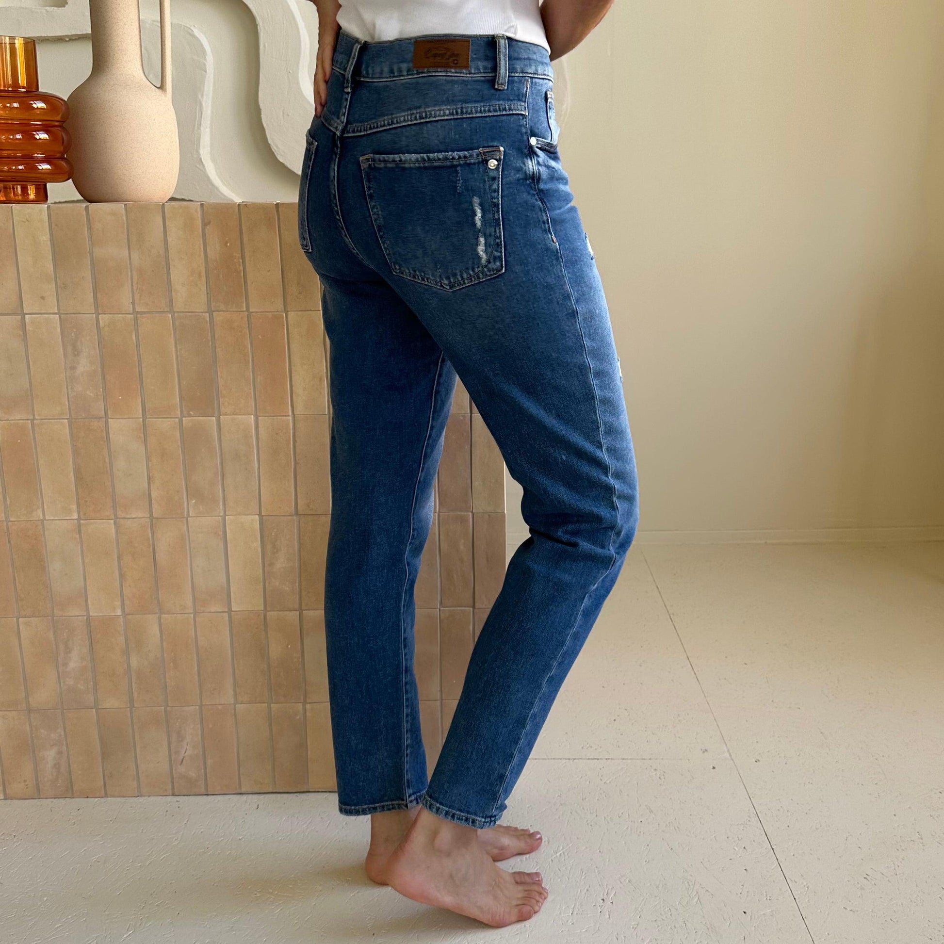 COJ Mom Jeans Blue Vintage Lynn - Peet kleding